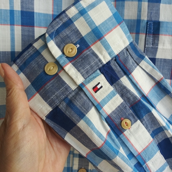 Tommy Hilfiger Blue Plaid Casual Shirt Sz XL - Picture 3 of 6